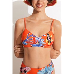 Top bikini triángulo corales