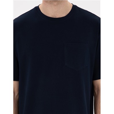 Lacivert Comfort Fit Basic Tişört