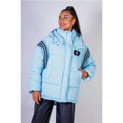 Стильная куртка с капюшоном Оверсайз Евро-зима, демисезон арт.2309