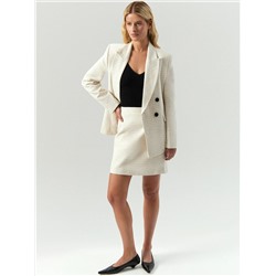 Юбка мини из твида с добавлением льна, S1090/neige