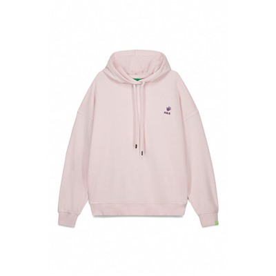 Sudadera capucha felpa algodón rosa