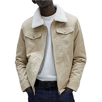 Мужская теплая куртка ZAR*A рубашечного кроя с воротником из искусственного меха