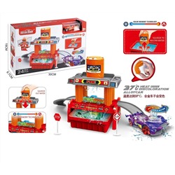 Игровая автомойка Пожарная, в комплекте 1 машинка и 8 дорожных знаков. Машинка меняет цвет от темпера