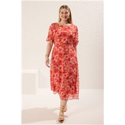 Trendyol Curve Çok Renkli Çiçekli A-line Midi Dokuma Elbise TBBSS23AH00274