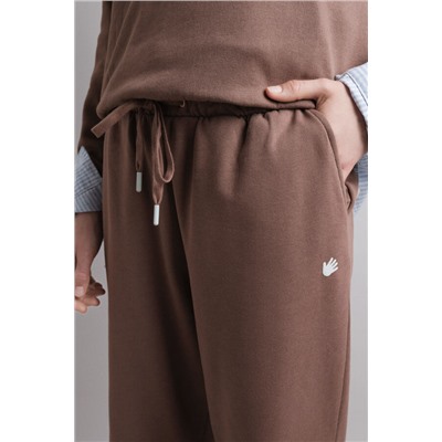 Pantalón jogger felpa algodón marrón