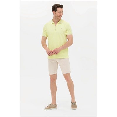 Erkek Açık Sarı Polo Yaka T-Shirt