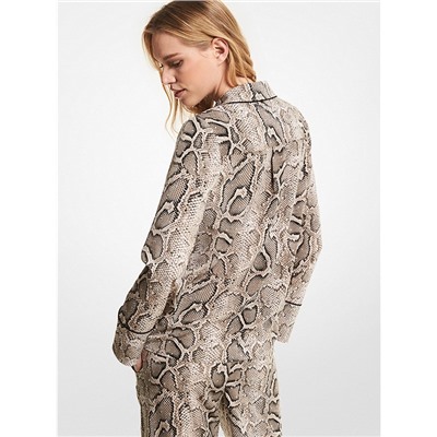 MICHAEL MICHAEL KORS Embellished Snake Crushed Crepe Pajama Shirt