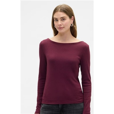 Modern Ribbed Boatneck T-Shirt
