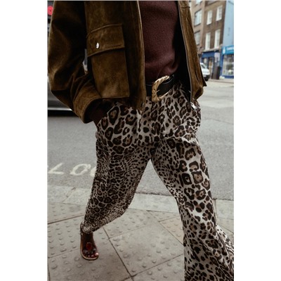 WIDE SATIN TROUSERS WITH BELT