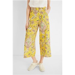 Pantalón culotte cropped paisley