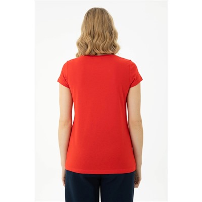 Kadın Kırmızı Basic Tişört