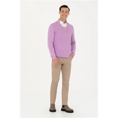 Erkek Lila Basic Kazak