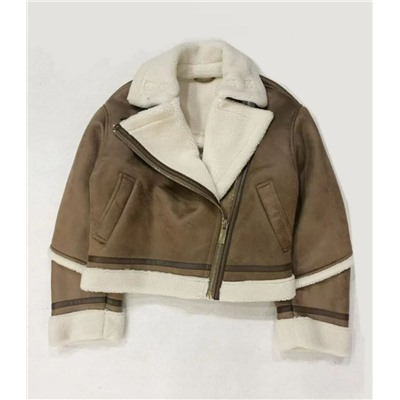 Женская куртка в мотоциклетном стиле, толстая, теплая, с подкладкой из искусственного меха.