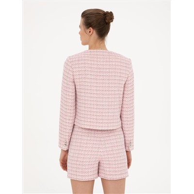 Pembe Tüvit Crop Ceket