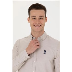 Erkek Taş Uzun Kollu Basic Gömlek