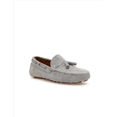 Gri %100 Deri Loafer Ayakkabı