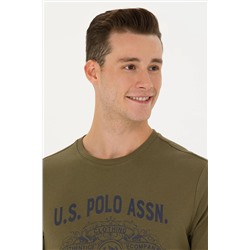 Erkek Haki Bisiklet Yaka Sweatshirt