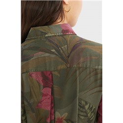 Vestido largo camisero tropical