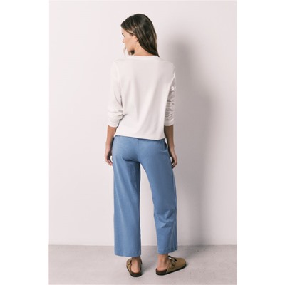 Pantalón Capri 100% algodón azul