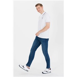 Erkek Beyaz Basic Polo Yaka Tişört