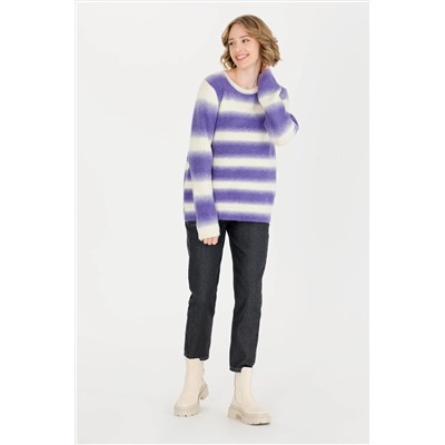 Kadın Lila Bisiklet Yaka Kazak