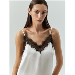 Топ из шёлка и кружева, B3050/perle