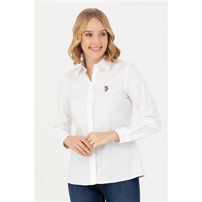 Kadın Beyaz Uzun Kollu Basic Gömlek