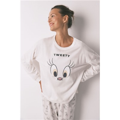 Pijama largo 100% algodón blanco Piolín