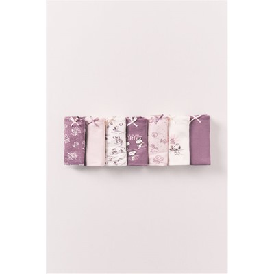 Pack 7 bragas brasileñas algodón estampado Snoopy