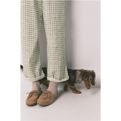 Pijama camisero largo 100% algodón estampado cuadros