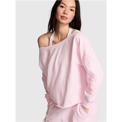 PINK Campus Fleece™ Rib Off-The-Shoulder Sweatshirt