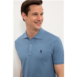 Erkek İndigo Basic Polo Yaka Tişört