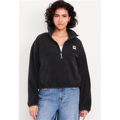 Oversized Performance Microfleece Cropped Half Zip