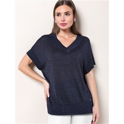 Джемпер фактурной вязки с мягким люрексом