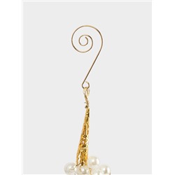 Украшение декоративное, 45 см, подвесное, акрил/металл, красно-белое, Жемчуг, New year