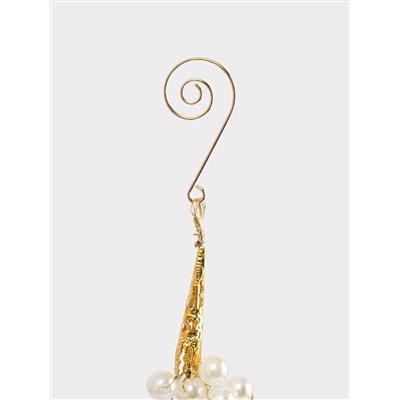 Украшение декоративное, 45 см, подвесное, акрил/металл, красно-белое, Жемчуг, New year