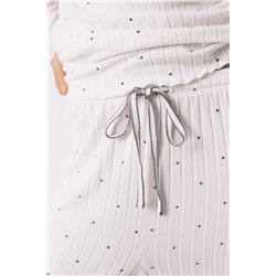 Pijama largo canalé blanco estampado estrellas