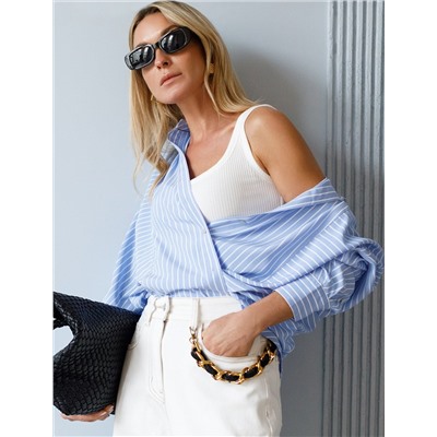 Блузка в полоску с цельнокроеной проймой