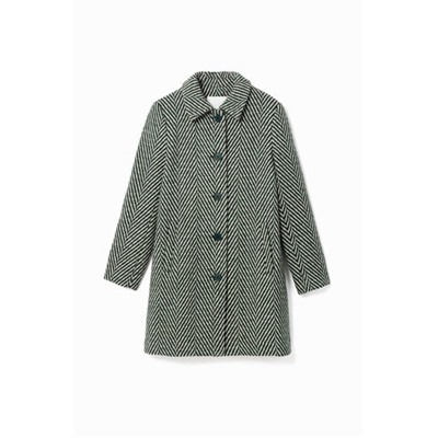 Abrigo paño verde zigzag