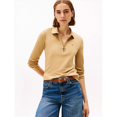 Long-Sleeve Zip Slim Fit Polo