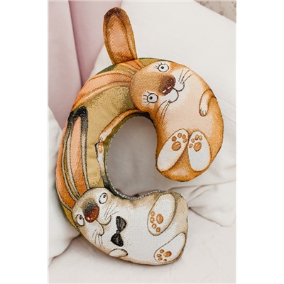 Подушка игрушка С любовью зайчата 30*40