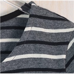 Женская хлопковая полосатая футболка с круглым вырезом