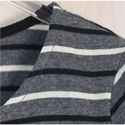 Женская хлопковая полосатая футболка с круглым вырезом