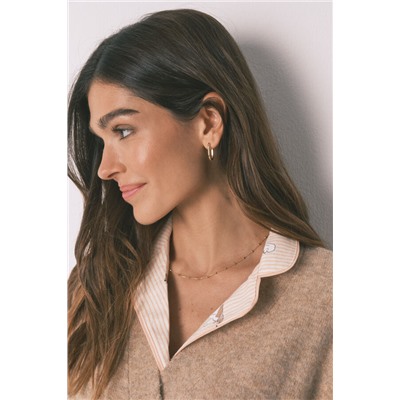 Cárdigan liso punto tricot beige