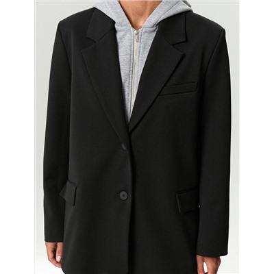 Однобортный жакет с капюшоном, ML825/emma