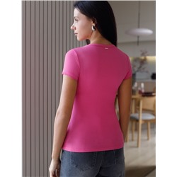 Футболка из трикотажа в широкий рубчик