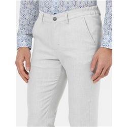 Gri Slim Fit Beli Lastikli Kanvas Pantolon