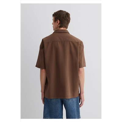 Mavi Kahverengi Gömlek Oversize / Geniş Kesim 0210679-89330