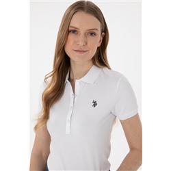 Kadın Beyaz Basic Polo Yaka Tişört