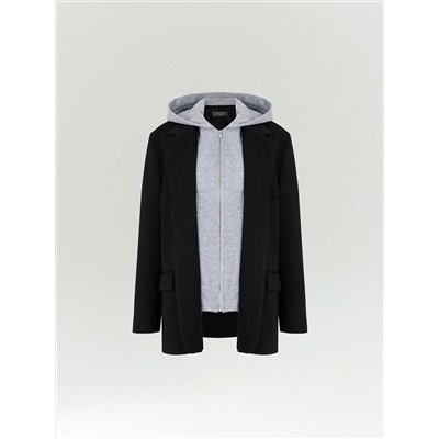 Однобортный жакет с капюшоном, ML825/emma